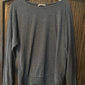 Grey and Black striped long sleeve shirt